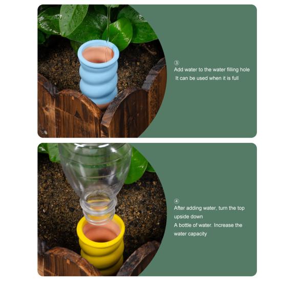 4 Pcs Terracotta Self Watering Spikes Planter Insert Automatic Watering Stakes Drip Irrigation Tool for Home Gardeners Houseplants