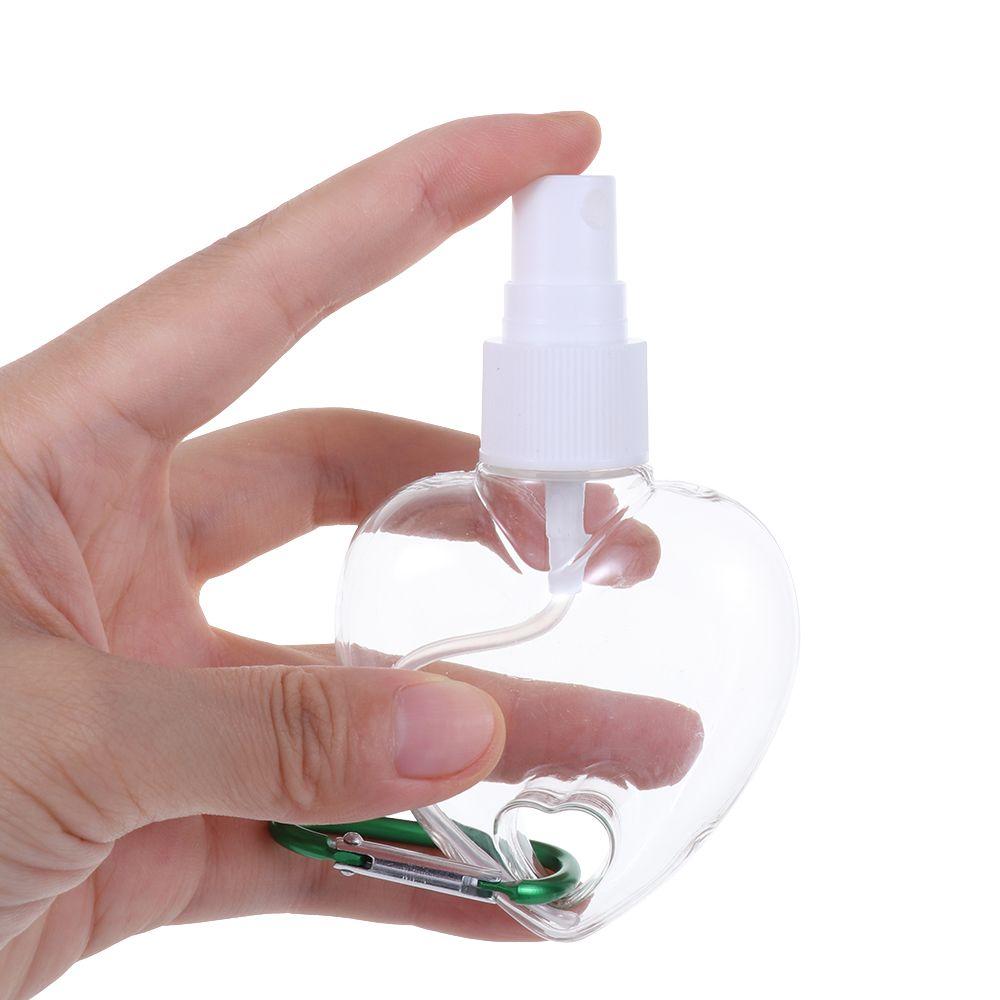 Refillable Travel Perfume Lotion Jar Empty Container Bottle Leaf Heart Spray Bottle With Metal Hook