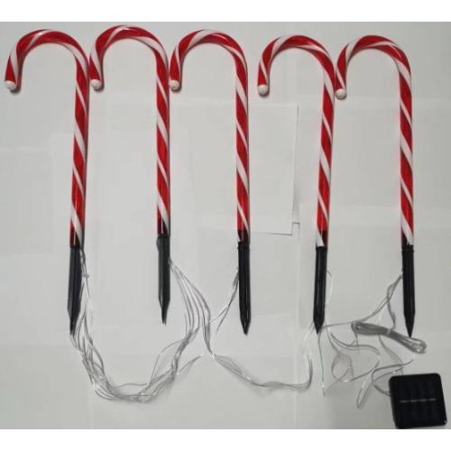 Газонное освещение на солнечных батареях, наземное освещение, рождественские украшения, леденцы, открытый сад, один прицеп, пять дворовых фонарей.