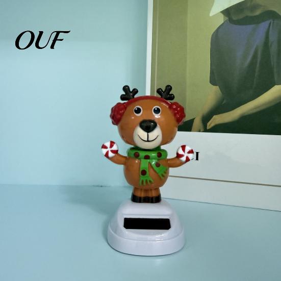 Solar Swing Figures for Cars Powered Dancing Car Ornament, Creative Dashboard Christmas Cartoon Figure Gifts Friends Auto Interior Decoration,