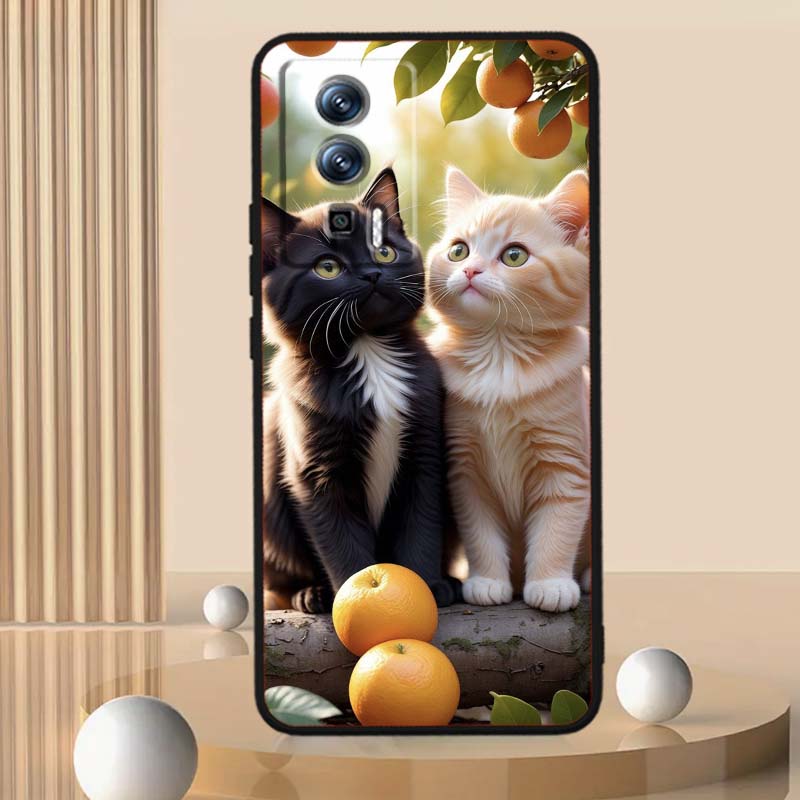 Милая мультяшная кошка Иллюстрация Для Xiaomi Redmi 12 13C 12C 13 10C 9T A2 9A 9C 7A Note 10S 8T 10 9 8 Pro 4G 5G Черный Чехол для Телефона