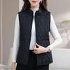 New Middle-aged and Old Mothers Wear Down Cotton Vests, Women's Autumn and Winter Velvet Thermal Vest, and Wear a Vest Jacket.