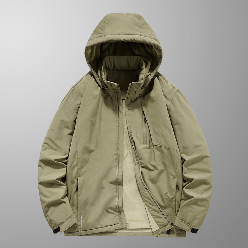 Тонкая флисовая куртка мужская весенне-осенняя уличная водонепроницаемая ветрозащитная горная куртка с капюшоном