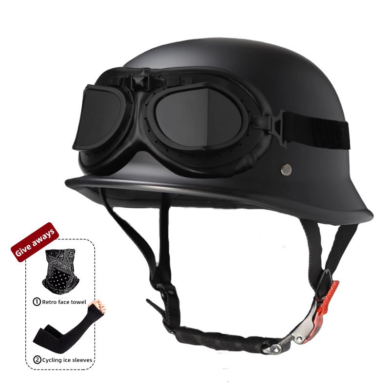 Мотоциклетный шлем для мужчин летом, ретро полушлем Harley для электромобиля, солдатский принц в немецком стиле, круизный автомобиль, на четыре сезона