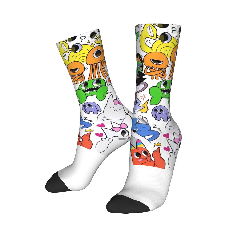 Носки Sprunki Incredibox для женщин и мужчин, дышащие, мягкие, длинные, впитывающие пот