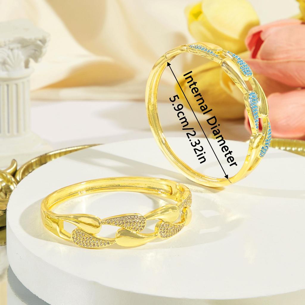 CMM Ретро этнический полый золотой циркон широкий браслет банкет вечеринка свадьба женские ювелирные изделия аксессуары