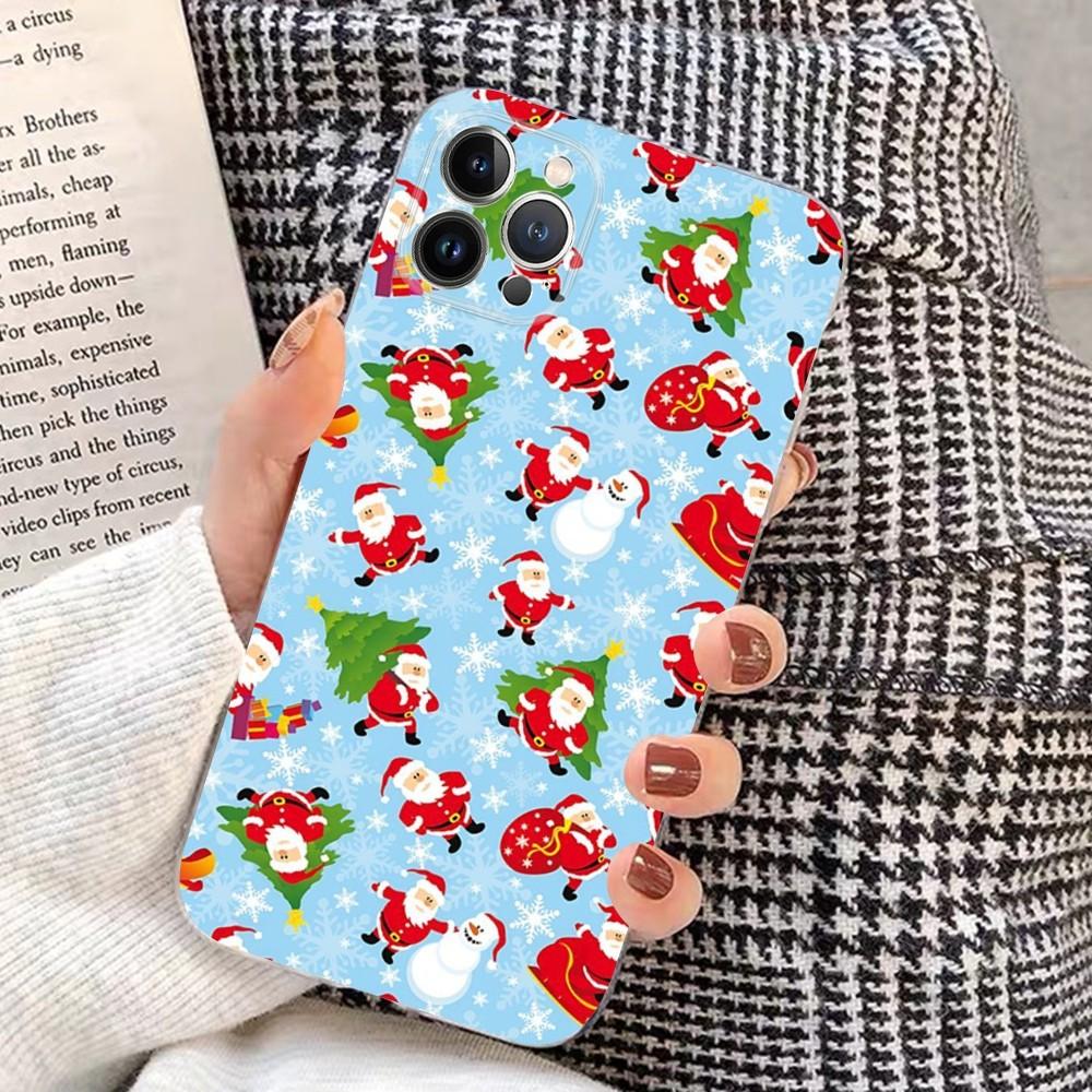 Рождественский Мультяшный Чехол на Телефон для Нового Года для iPhone 15 14 11 12 13 Mini Pro XS Max Чехол 6 7 8 Plus X XR SE 2020 Funda Shell