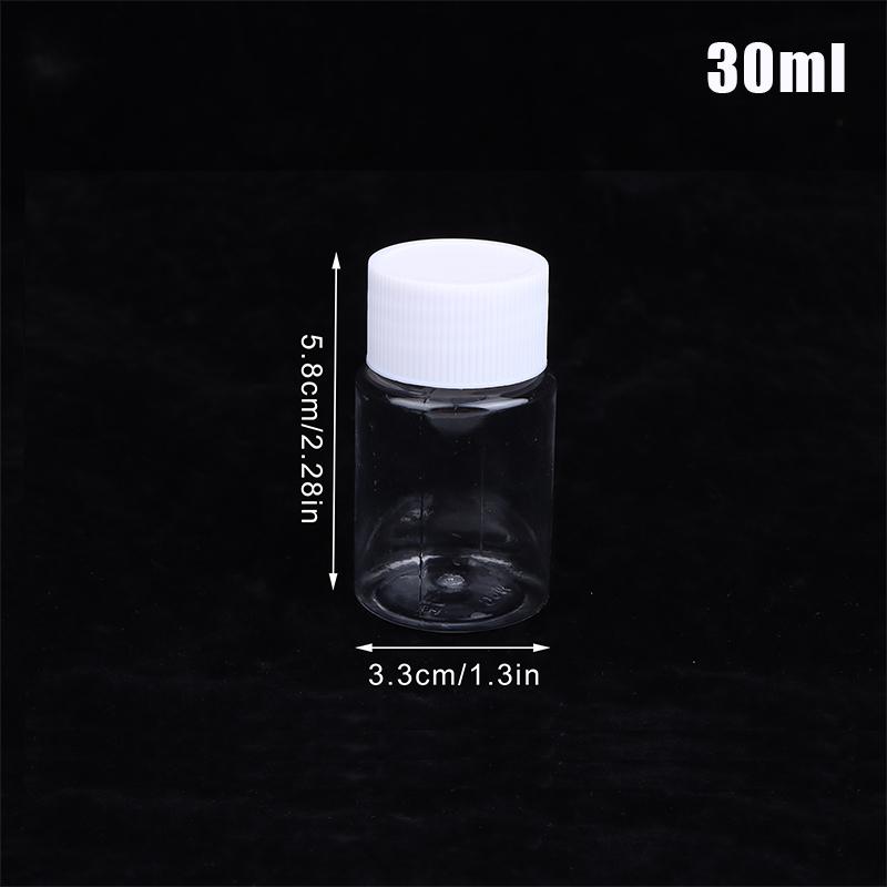 15-500Ml Transparent Plastic Bottle Wide Mouth Medicine Bottle With Screw Lid Seal Vials Liquid Reagent Container Food Grade