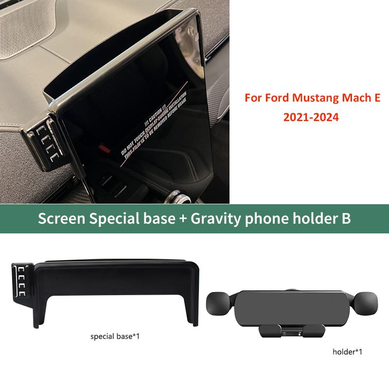Car Mobile Phone Holder For Ford Mustang Mach E 2021-2024 15.5 inch Screen Fixed Navigation Bracket Base Wireless Charging Stand