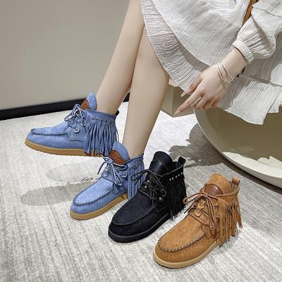 Женские сапоги Весна и осень Модные удобные сапоги Повседневные уличные сапоги с круглым носком Небольшие сапоги Горячая дизайнерская обувь для женщин