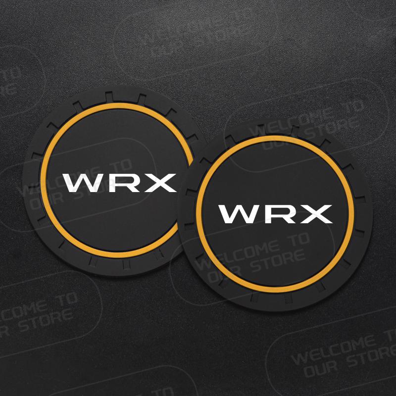 Car Silicone Coaster For Subaru WRX LOGO Wagon AWD TS Sports 2Pcs Anti-Slip Water Cup Drink Mat Insert Coaster Pads Accessories X777