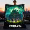1 шт. Фланелевое одеяло Roblox Adventure Outdoor для девочек, мягкое, легкое, идеально подходит для кемпинга и в качестве подарка, цифровое