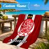 Custom Name Beach Towel Wydad Football Club Crest Microfiber Beach Towel, Lightweight for Summer Travel, Swimming Pool Fan Birthday Gift