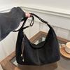 Vintage Inspired Large Capacity Tote Bag for Women Casual Solid Color Matte Leather Shoulder & Crossbody Bag