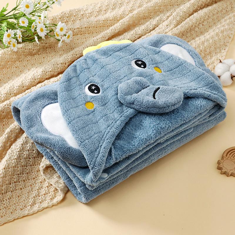 Детский банный халат с милым изображением животных, мягкое полотенце с капюшоном для новорожденных, быстросохнущее, утолщенное, детское банное полотенце, накидка для малышей и младенцев, для мальчиков и девочек