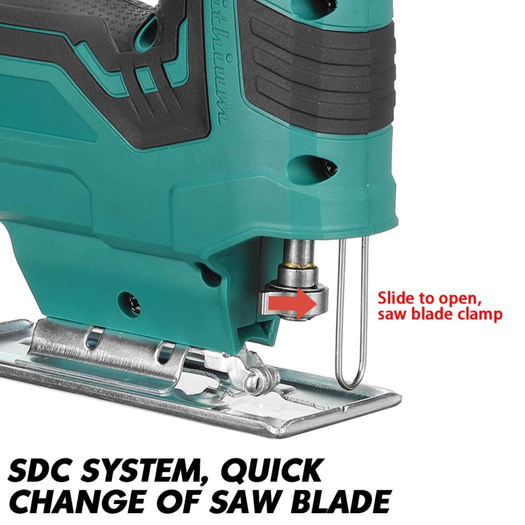 12В 1080Вт Портативная электрическая пила Обрезная лобзиковая пила Аккумуляторные деревообрабатывающие электроинструменты Резак по дереву с 1/2 аккумулятором