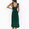 Elegant Summer Sleeveless A Line Dress With High Waist And Side Split For Office Wear