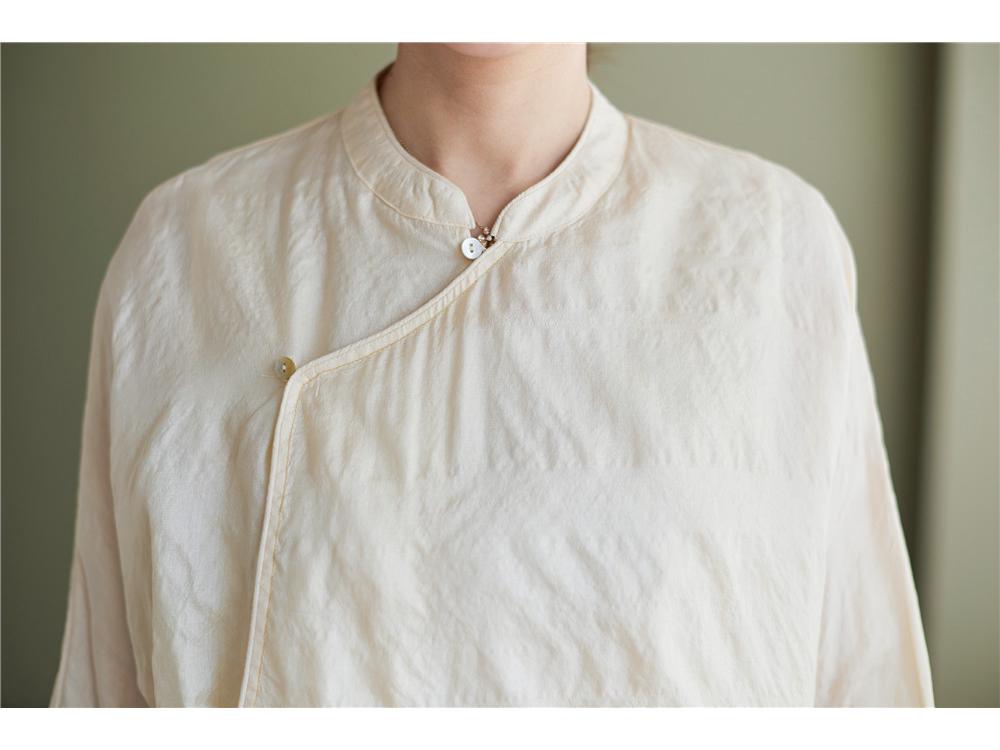 Топ-реглан из тусса-шелка в китайском стиле Весна/Лето 2022 - Ретро Лимитированная серия