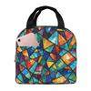 Abstract Stained Glass Tree Insulated Lunch Bag for Kids School Cooler Thermal Food Box Tote Portable Lunch Boxes Container
