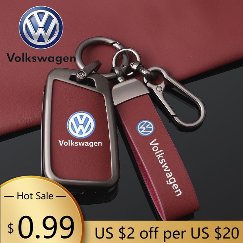 For VOLKSWAGEN VW 3 Buttons Zinc Alloy Car Key Case Cover Fob For VW Volkswagen Golf 7 MK7 Tiguan MK2 For SEAT Ateca Leon FR 2 I