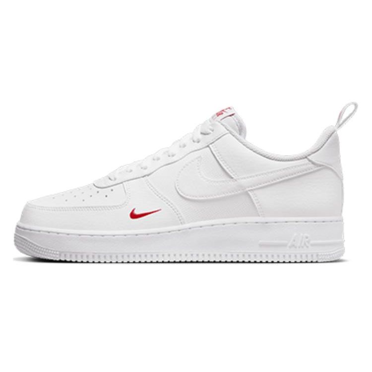 Nike Air Force 1 07 Red Mini Swoosh Men Sneakers White University-Red FZ7187-100