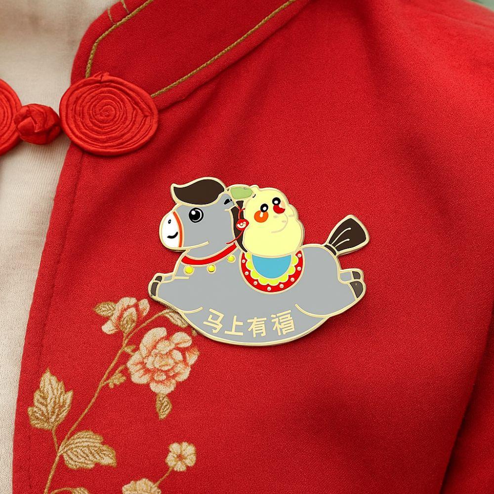 Cute Animal Brooch Cartoon Steed Brooch Badge Pins Zodiac Horse Brooch  Women Accessories