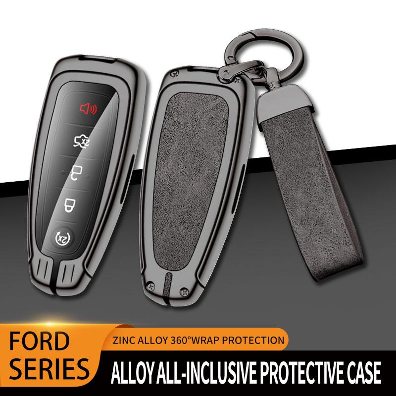 Кожаный металлический чехол-брелок для ключей автомобиля Ford Explorer Edge Escape Flex Taurus 2011 2012 2013 2014 2015 Аксессуары