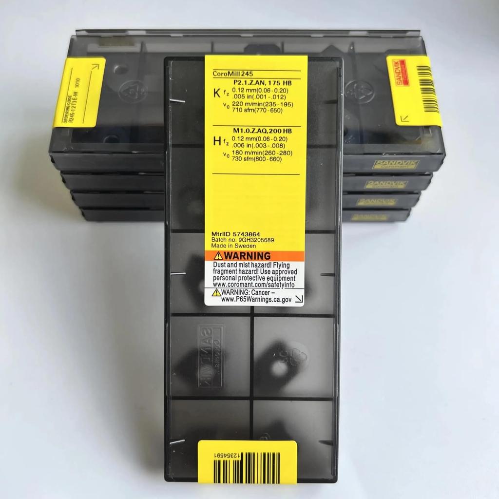 Original Sandvik / R245-12T3E-W 1010 / CNC Lathe Carbide Blade 10 PCS