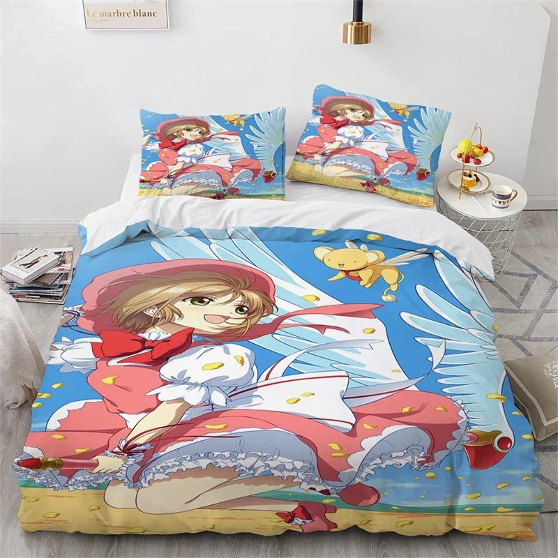 Постельный комплект Cardcaptor Sakura, Пододеяльник Одеяло Комплект для кровати Наволочка, Размер Кинг Квин Твин для мальчиков девочек взрослых