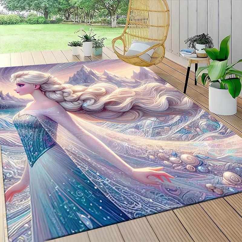 1Pc Elsa'S Magical Journey Carpet Rug Customizable Soft Washable Antislip Home Living Room Sofa Mats Personalized Rug 091763