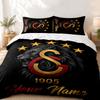 Galatasaray Custom Name 3pc Set Perfect for Bedroom Use Comfortable Bedding Set Includes a Duvet Cover and Two Pillowcases Ideal Birthday or Christmas