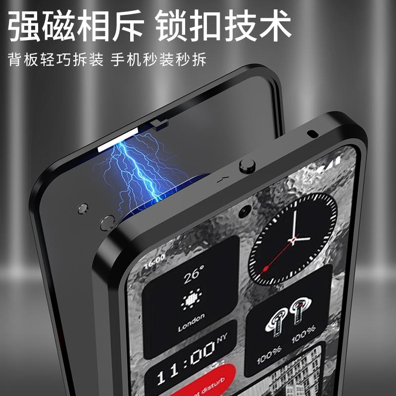 Чехол For Nothing Phone 2 из алюминиевого сплава с металлическим каркасом, матовая прозрачная акриловая задняя крышка For Nothing Phone2, чехол-бампер