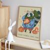 5D Full Round Drill Diamond Painting Kit Autumn Raccoon with Pumpkin Wall Art Decor