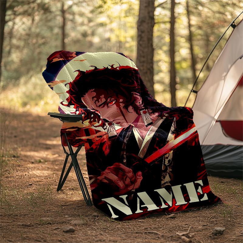 Personalized Custom Name Blanket - Demon Slayer characters Print Design,Blanket for Sofa,Bed,Travel,Camping - Soft and Warm, Great Gift