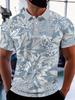 Golf Stick Figure Print Short Sleeve Polo Shirt, Casual Stylish Men's Top