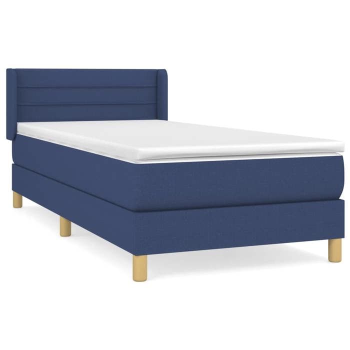 3130335 vidaXL Divan Bed with Mattress Blue 100x200 Cm Fabric
