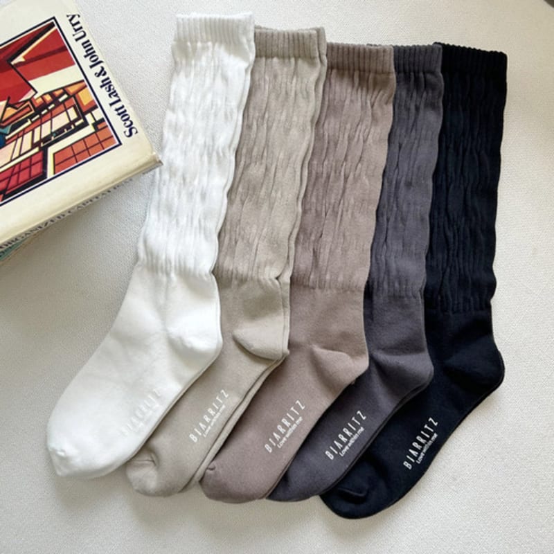 biarritz socks [3SET] Funky shirring lip socks 5 colors