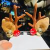 20 Pairs Hair Ball Christmas Antler Deer Ear Hairpins Hair Clip Hair Accessories Christmas Headbands Christmas Gift For Kids