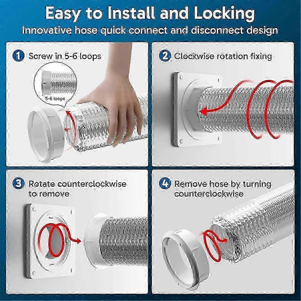 Dryer Vent Connector, Twist Lock Dryer Hose Vent Kit with Quick Connect & Disconnect, Dryer Vent wi