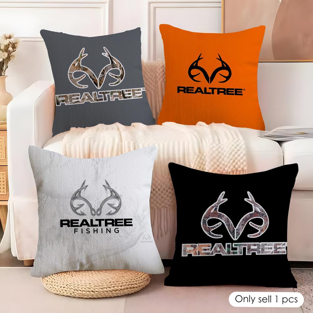Cool RRealtree Cushion Cover Natural Linen Organic Fabric DoubleSided Printing Couch Pillow Covers Home Decor