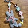 Short Bracelet Rabbit Phone Strap Bag Charm Beaded Phone Chain Mobile Phone Lanyard  Bag Keychains