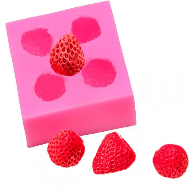 3D Mini Strawberry Silicone Fondant Molds Berries Chocolate Fondant Candy Mold