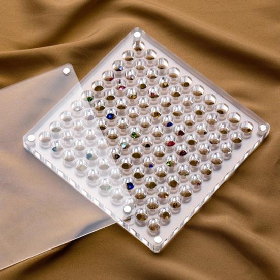 Акриловый органайзер для ногтей со стразами, сетка для хранения, легкий доступ, прозрачная коробка, инструмент, экологически чистые стразы для ногтей