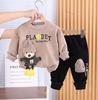 Children's Clothing Set Autumn Autumn Boys' Baby Edition Plush Thickened Sweater Pants Two Piece Set