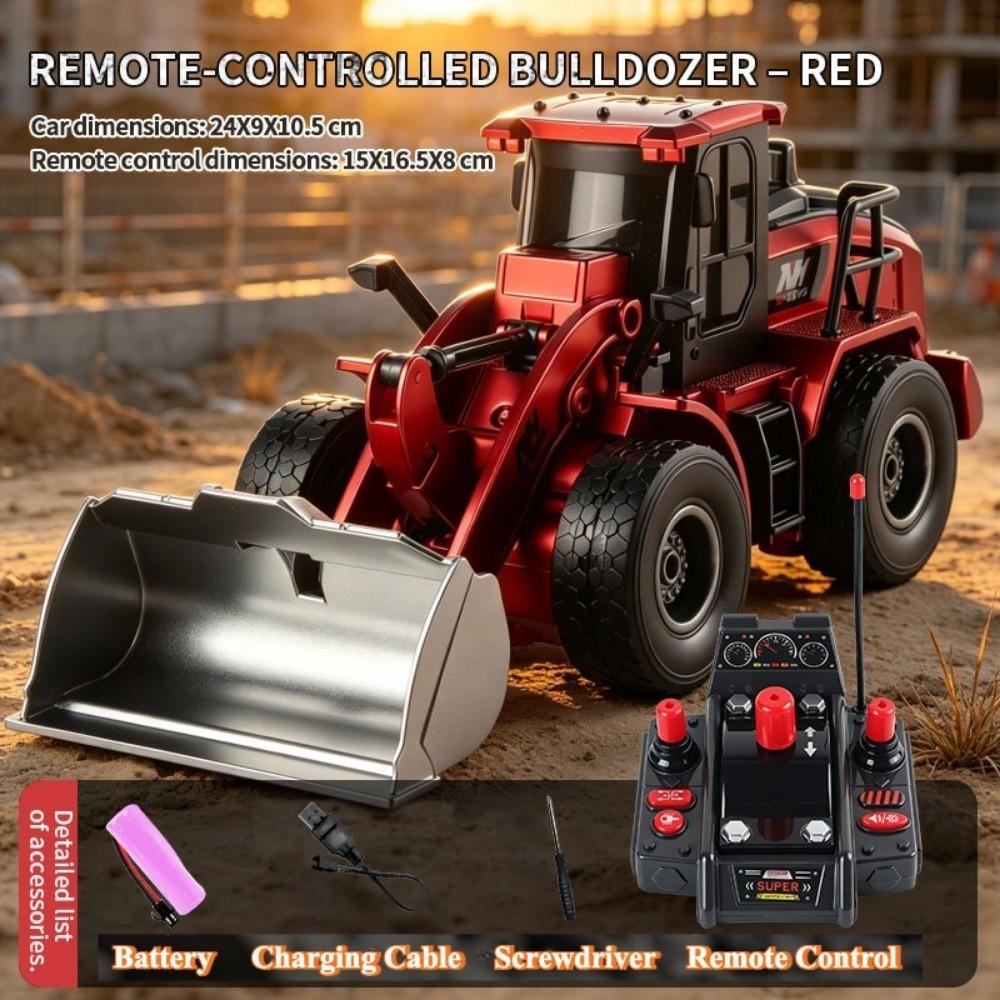 Alloy Rc Excavator Truck Toy Remote Control Engineering Trucks Bulldozer Electric Vehicle Machine Car Model Toy Christmas Gift
