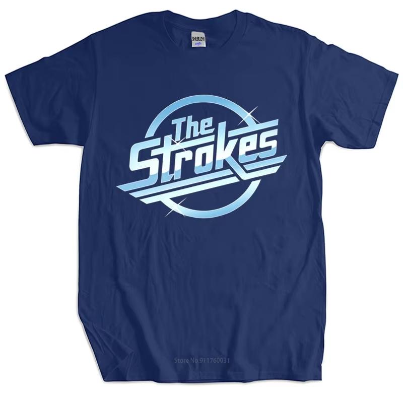 2026 Hip Hop Streetwear Cotton T Shirt Summer Tops The Strokes T Shirt Men Indie Rock Band T-shirt Bigger Size T-shirt