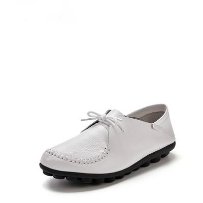 Модная женская повседневная обувь из искусственной кожи на шнуровке с круглым носком, женская обувь на каждый день для прогулок, большой размер