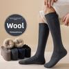 Enlarged and Lengthened Fleece Wool Socks, Men's Thickened Warm Socks, Loop Socks, Knee Pads, High Calf Socks