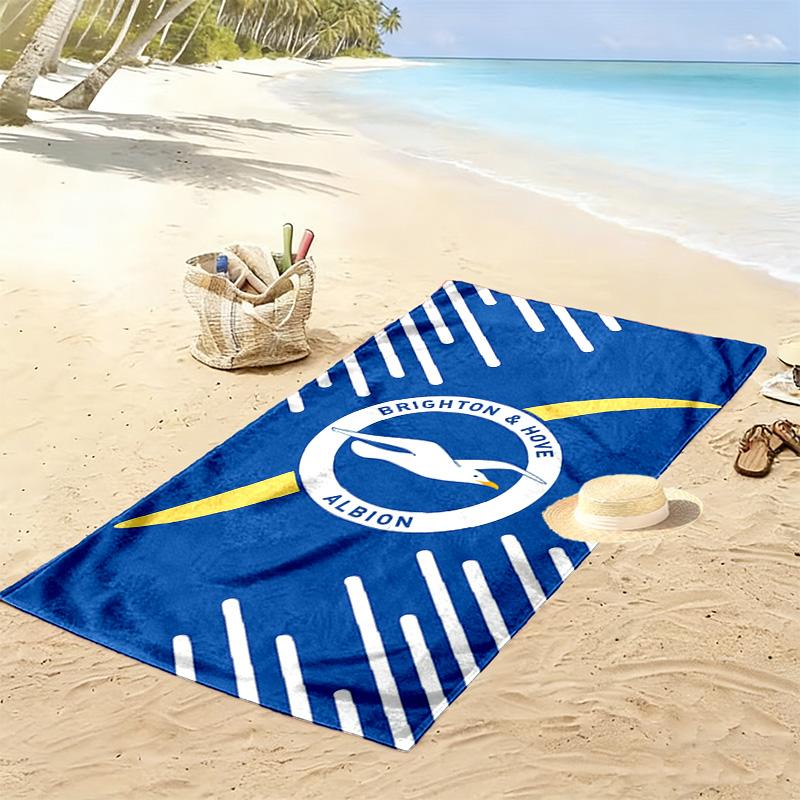 Пляжное полотенце с принтом Brighton & Hove Albion, Большое мягкое быстросохнущее полотенце для пляжа, кемпинга, плавания