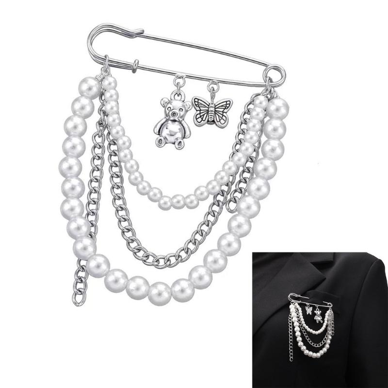 Novelty Lapel Pin Pearls Rhinestones Crystal Lapel Pin Jewelry Brooch Photo Props Delicate Crystal Brooch Pin Brooch